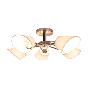 Mette taklampa, 5xE27, Max. 40 W, krommetall/vit, lampskärm Ø 70 cm small 1