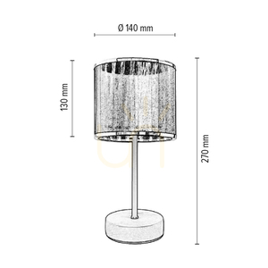 Mila bordslampa, 1xE27, Max. 25 W, björk/svart metall/svart PVC-sladd/svart-kromad lampskärm, Ø 14 cm small 2