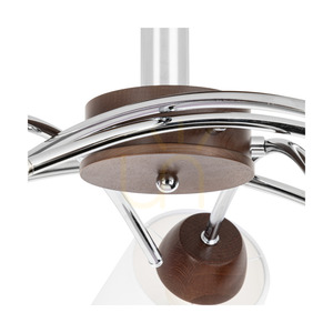 Mette Wood taklampa, 5xE27, Max. 40 W, bok- och valnötsträ / krommetall / vit lampskärm, Ø 70 cm small 2