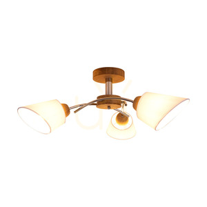 Mette Wood taklampa, 3xE27, Max. 40 W, oljad ek/krommetall/vit lampskärm, Ø 70 cm small 1