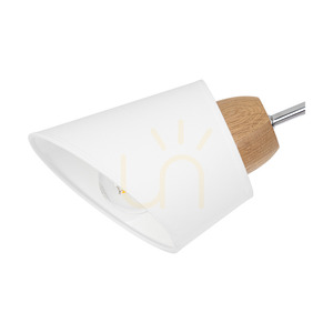 Mette Wood taklampa, 3xE27, Max. 40 W, oljad ek/krommetall/vit lampskärm, Ø 70 cm small 2