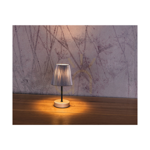 Mila bordslampa i trä, 1xE14, Max. 25 W, björk/svart metall/svart PVC-sladd/silverfärgad lampskärm, Ø 14 cm small 4