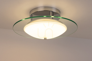 Taklampa Minnesota, 1xLED, 3000 K, 22 W, krommetall/vitt transparent glas, Ø45 cm small 3