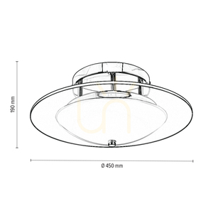 Taklampa Minnesota, 1xLED, 3000 K, 22 W, krommetall/vitt transparent glas, Ø45 cm small 5