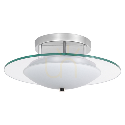 Kontrollera Taklampa Minnesota, 1xLED, 3000 K, 22 W, krommetall/vitt transparent glas, Ø45 cm