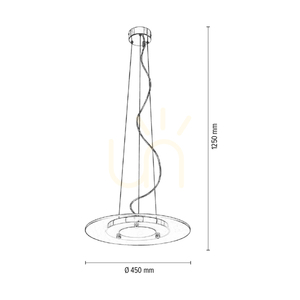 Minnesota taklampa, inklusive 1 st 3000K 22W LED, krommetall/vitt transparent glas, Ø45 cm small 2