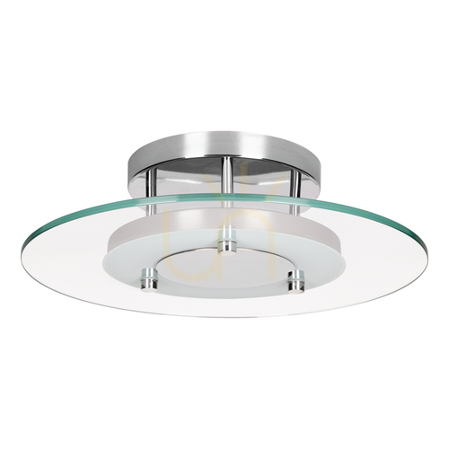 Kontrollera Taklampa Minnesota, 1xLED, 3000 K, 22 W, krommetall/vitt transparent glas, Ø45 cm