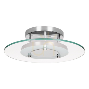 Taklampa Minnesota, 1xLED, 3000 K, 22 W, krommetall/vitt transparent glas, Ø45 cm small 0