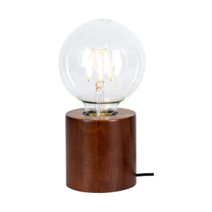 Minnie bordslampa, 1xE27, Max. 25 W, bok- och valnötsträ / svart PVC-kabel, Ø 8 cm small 1