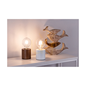 Minnie bordslampa, 1xE27, Max. 25 W, bok- och valnötsträ / svart PVC-kabel, Ø 8 cm small 2