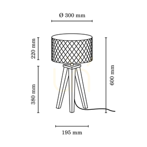 Mirabella bordslampa, 1xE27, Max. 60 W, oljad ek/antracit, flätad sladd, pärlfärgad lampskärm, Ø 30 cm small 4