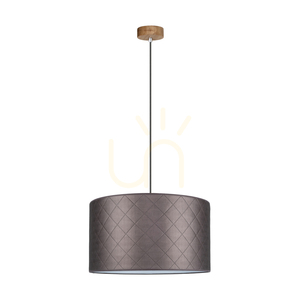 Mirabella taklampa 1xE27 Max. 60 W, oljad ek/antracit, flätad sladd/brun lampskärm, Ø 50 cm small 0