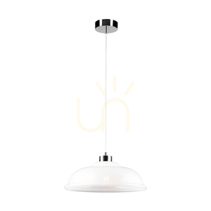 Molde taklampa, 1xE27, Max. 60 W, krommetall / genomskinlig PVC-sladd / vit glasskärm, Ø 34 cm small 1