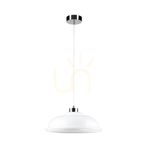 Molde taklampa, 1xE27, Max. 60 W, krommetall / genomskinlig PVC-sladd / vit glasskärm, Ø 34 cm small 0