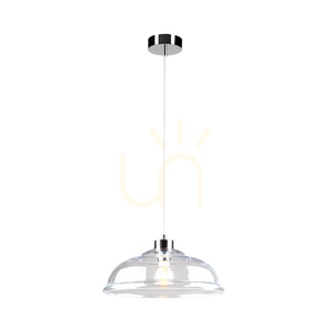 Molde taklampa, 1xE27, Max. 60 W, krommetall / genomskinlig PVC-sladd / genomskinlig glasskärm, Ø 34 cm small 1