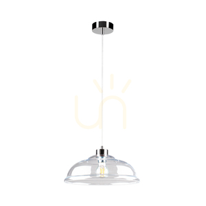 Molde taklampa, 1xE27, Max. 60 W, krommetall / genomskinlig PVC-sladd / genomskinlig glasskärm, Ø 34 cm small 0