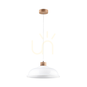 Molde taklampa, 1xE27, Max. 60 W, oljad ek / genomskinlig PVC-sladd / vit glasskärm, Ø 34 cm small 0
