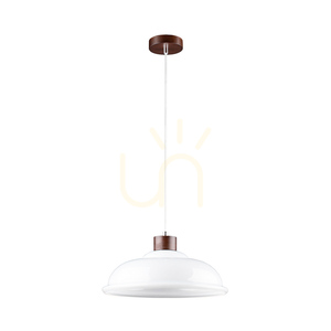 Molde taklampa, 1xE27, Max. 60 W, bok- och valnötsträ / genomskinlig PVC-sladd / vit glasskärm, Ø 34 cm small 0