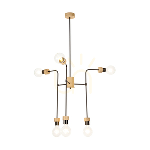 Montix taklampa, 6xE27, Max. 40 W, oljad ek/svart metall, Ø73 cm small 1