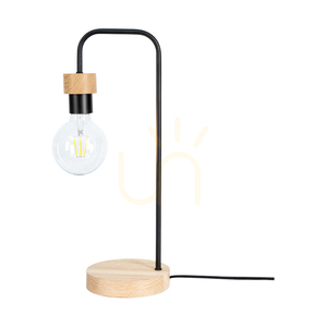 Muriel bordslampa, 1xE27, Max. 25 W, oljad ek/svart metall/svart flätad kabel, 20 cm small 0