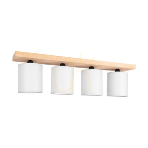 Morris taklampa 4xE27 Max. 25 W, oljad ek/grå lampskärm, 75 cm small 0