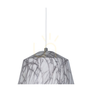 Natura taklampa, 1xE27, Max. 60 W, kromfärgad metall / genomskinlig PVC-sladd / vitgrå metallskärm, Ø 28 cm small 2