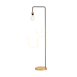 Muriel golvlampa, 1xE27, Max. 60 W, oljad ek/svart metall/svart flätad kabel, 40 cm small 1