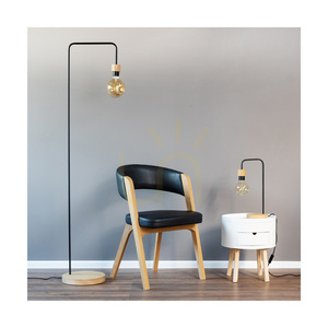 Muriel golvlampa, 1xE27, Max. 60 W, oljad ek/svart metall/svart flätad kabel, 40 cm small 4