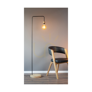 Muriel golvlampa, 1xE27, Max. 60 W, oljad ek/svart metall/svart flätad kabel, 40 cm small 5