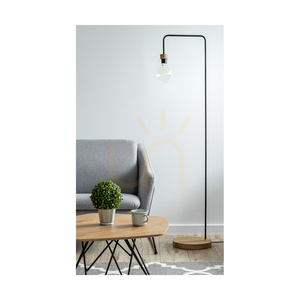 Muriel golvlampa, 1xE27, Max. 60 W, oljad ek/svart metall/svart flätad kabel, 40 cm small 6