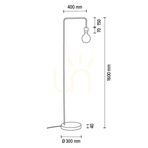 Muriel golvlampa, 1xE27, Max. 60 W, oljad ek/svart metall/svart flätad kabel, 40 cm small 7