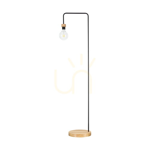 Kontrollera Muriel golvlampa, 1xE27, Max. 60 W, oljad ek/svart metall/svart flätad kabel, 40 cm