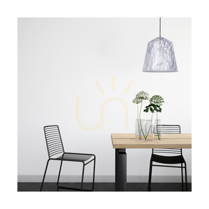 Natura taklampa, 1xE27, Max. 60 W, kromfärgad metall / genomskinlig PVC-sladd / svart-vit-grå metallskärm, Ø 33 cm small 3
