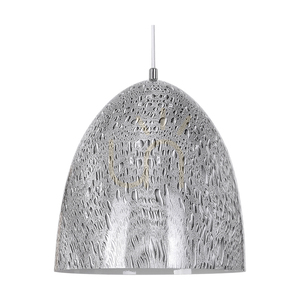 Natura taklampa, 1xE27, Max. 60 W, kromfärgad metall / genomskinlig PVC-sladd / svart-vit-grå metallskärm, Ø 30 cm small 1