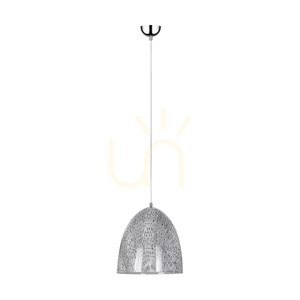 Natura taklampa, 1xE27, Max. 60 W, kromfärgad metall / genomskinlig PVC-sladd / svart-vit-grå metallskärm, Ø 30 cm small 0