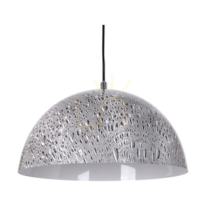 Natura taklampa, 1xE27, Max. 60 W, kromfärgad metall / genomskinlig PVC-sladd / svart-vit-grå metallskärm, Ø 36 cm small 1