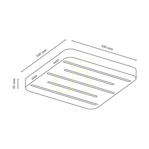Neele taklampa, 5xLED, 3000 K, 19,5 W, björk, 34 cm small 3