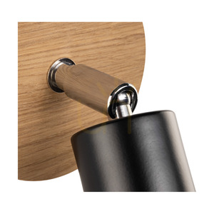 Vägglampa i svart, 1xE27 max. 25 W, oljad ek/svart metall, 13 cm small 2