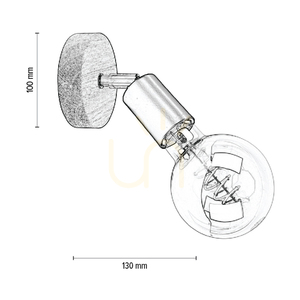 Vägglampa i svart, 1xE27 max. 25 W, oljad ek/svart metall, 13 cm small 4