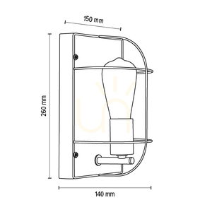Netuno vägglampa 1xE27 Max. 15 W LED, gråbetsad furu / svart metall / silvermetall, 15 cm lampskärm small 4