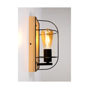 Britop Netuno 92041174 vägglampa 1xE27 max 15 W LED, oljad ek/svart metall, 15 cm small 2