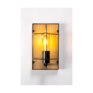Britop Netuno 92041174 vägglampa 1xE27 max 15 W LED, oljad ek/svart metall, 15 cm small 3