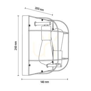Netuno vägglampa/taklampa 2xE27 max. 15 W LED, oljad ek / svart metall, 30 cm small 4