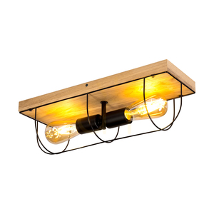 Netuno vägglampa/taklampa 2xE27 max. 15 W LED, oljad ek / svart metall, 46 cm small 1