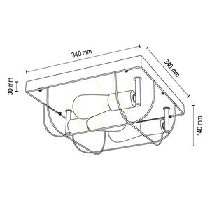 Netuno taklampa, 3xE27, Max. 15 W LED, oljad ek/svart metall, 34 cm small 4