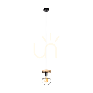Netuno taklampa 1xE27 Max. 60 W, oljad ek/svart metall/svart PVC-sladd, Ø 15 cm small 0
