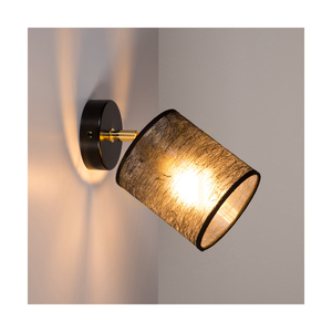 Nevoa vägglampa 1xE27 Max. 25 W, svart-guld metall/svart lampskärm, 25 cm small 2