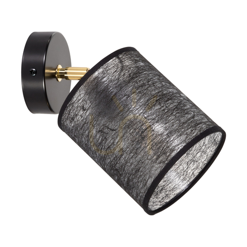 Kontrollera Nevoa vägglampa 1xE27 Max. 25 W, svart-guld metall/svart lampskärm, 25 cm