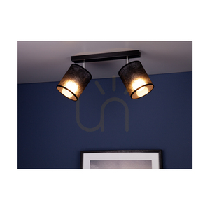 Taklampa Nevoa, 2xE27, Max. 25 W, svart-kromfärgad metall/svart lampskärm, 52 cm small 3