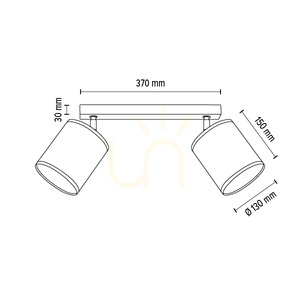 Taklampa Nevoa, 2xE27, Max. 25 W, svart-kromfärgad metall/svart lampskärm, 52 cm small 4